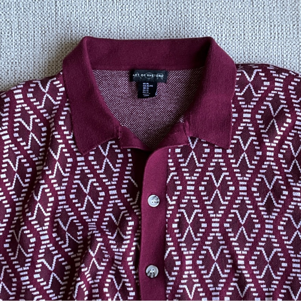 Zara Maroon Geometric Men's Shirt